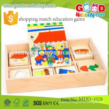 most popular kids toy shopping match education game OEM wooden children toys MDD-1028